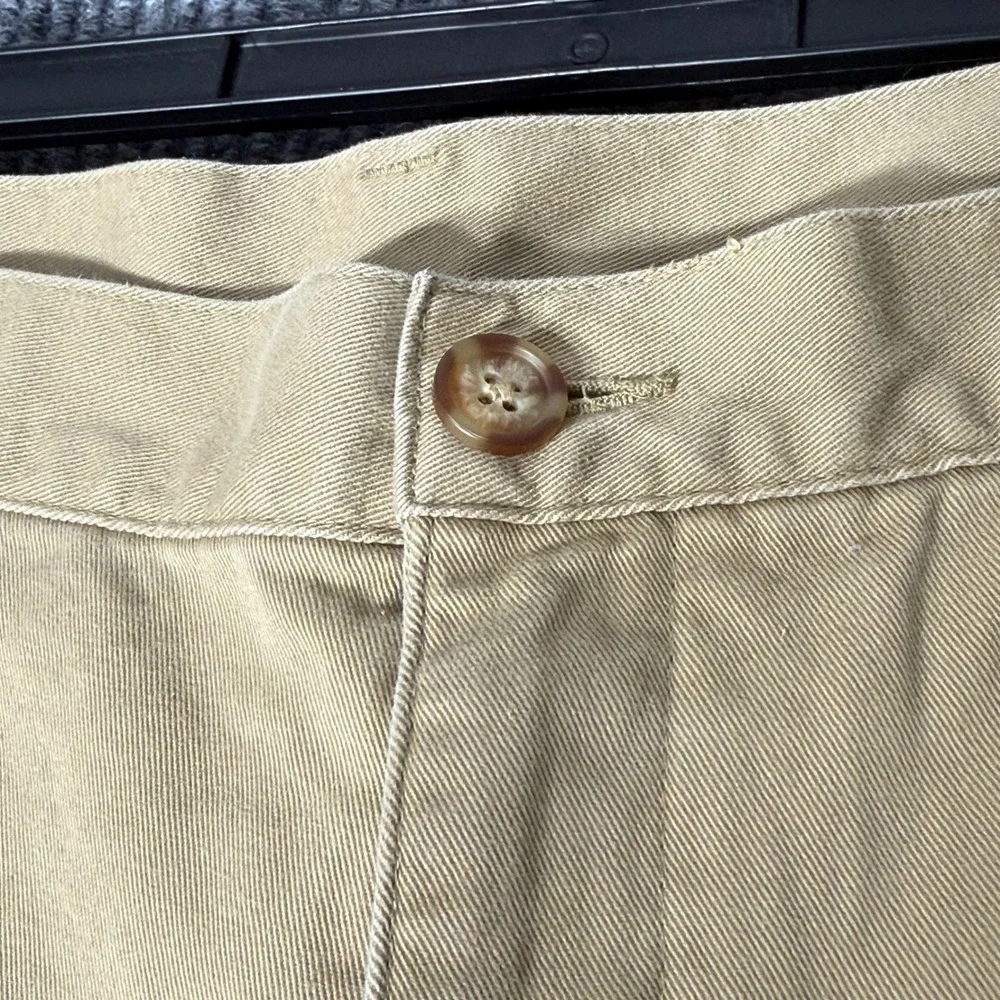 LL‎ Bean Flannel Lined Chino Pants Mens 36x32 Tan Natural Fit 162385